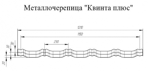 Металлочерепица Grand Line Kvinta Plus Полиэстер